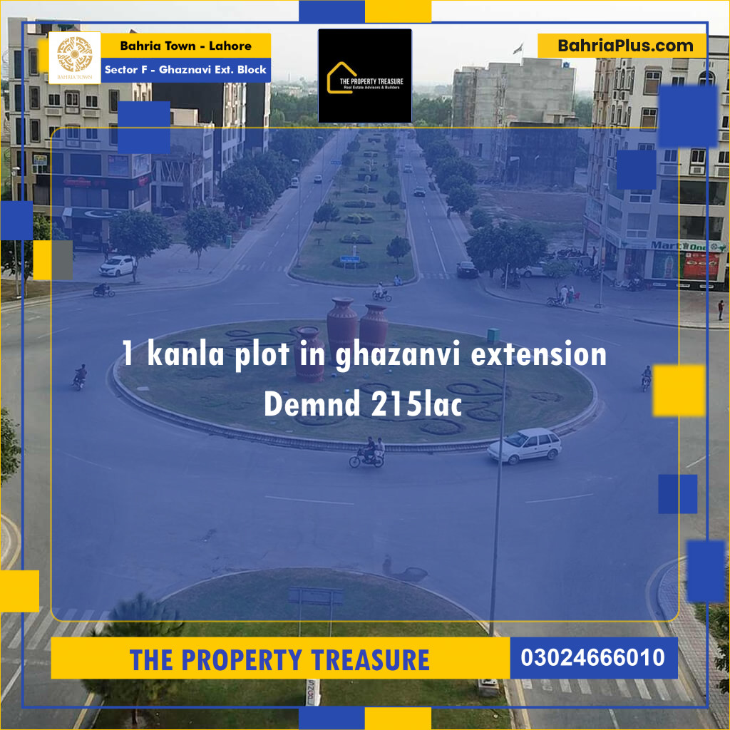 20 Marla Residential Plot for Sale in Sector F - Ghaznavi Ext. Block -  Bahria Town, Lahore - (BP-328862)