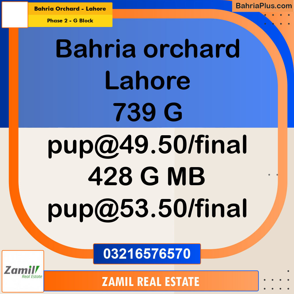 5 Marla Residential Plot for Sale in Phase 2 - G Block -  Bahria Orchard, Lahore - (BP-328892)