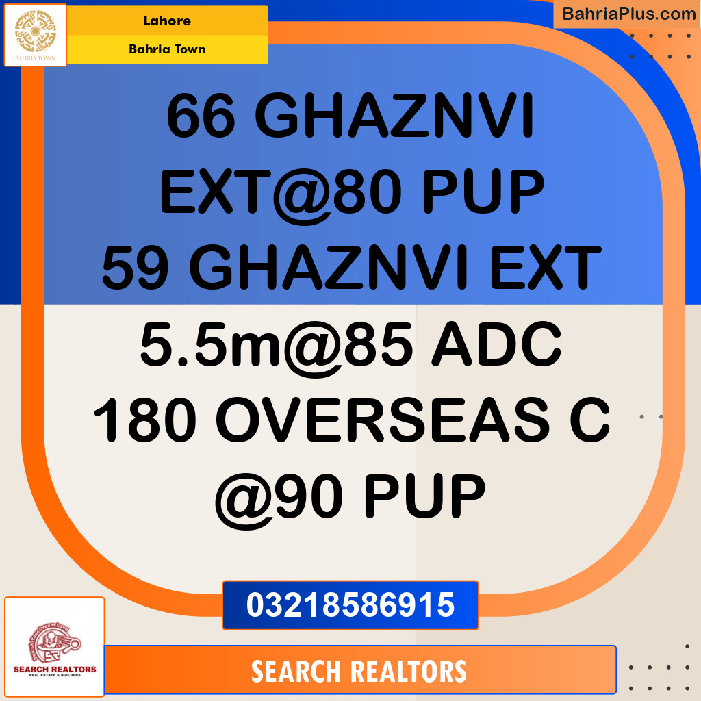 Residential Plot for Sale in Bahria Town, Lahore - (BP-328899)