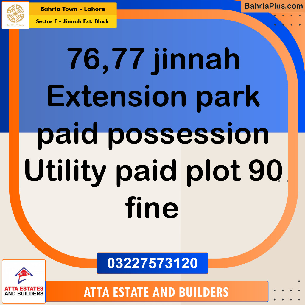 5 Marla Residential Plot for Sale in Sector E - Jinnah Ext. Block -  Bahria Town, Lahore - (BP-328920)