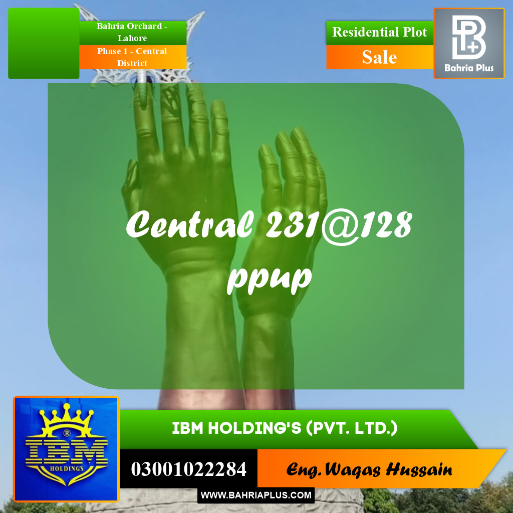 10 Marla Residential Plot for Sale in Phase 1 - Central District -  Bahria Orchard, Lahore - (BP-328945)