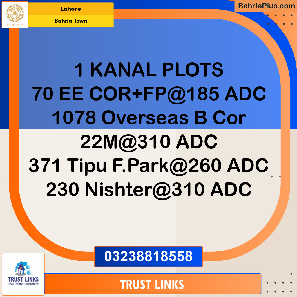 Residential Plot for Sale in Bahria Town, Lahore - (BP-328976)