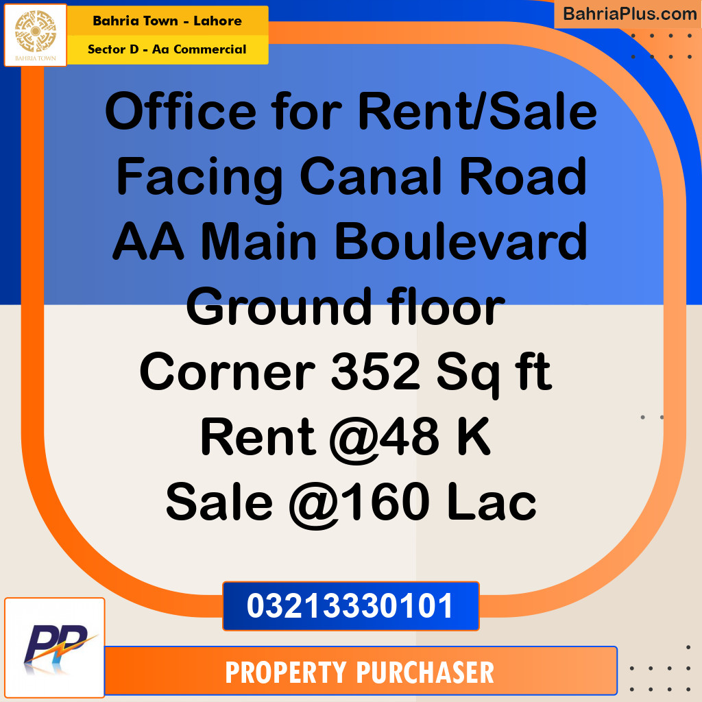 352 Sq. Ft. Residential Plot for Sale in Sector D - AA Commercial -  Bahria Town, Lahore - (BP-329098)