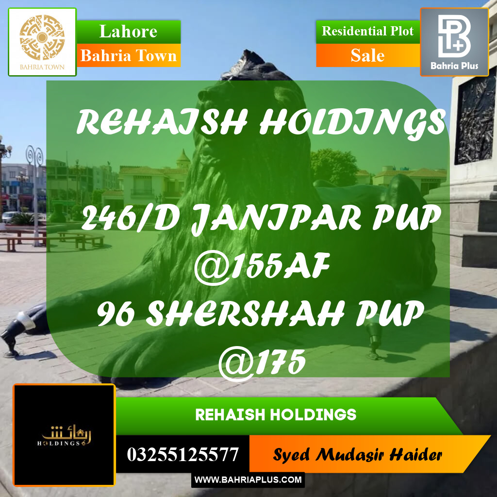 Residential Plot for Sale in Bahria Town, Lahore - (BP-329154)