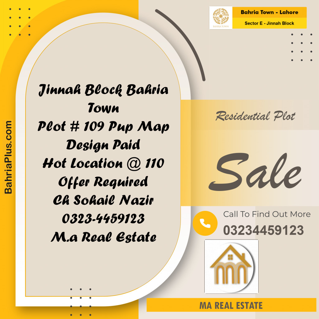 5 Marla Residential Plot for Sale in Sector E - Jinnah Block -  Bahria Town, Lahore - (BP-329323)