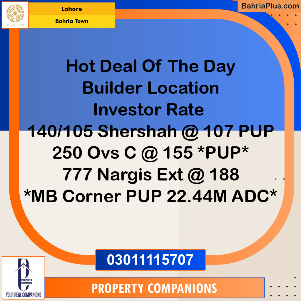 Residential Plot for Sale in Bahria Town, Lahore - (BP-329490)