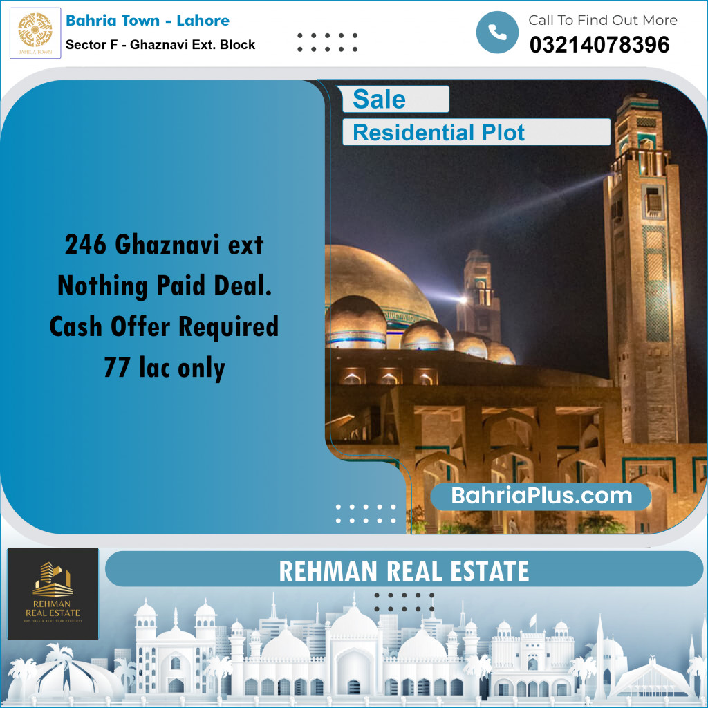 5 Marla Residential Plot for Sale in Sector F - Ghaznavi Ext. Block -  Bahria Town, Lahore - (BP-329493)