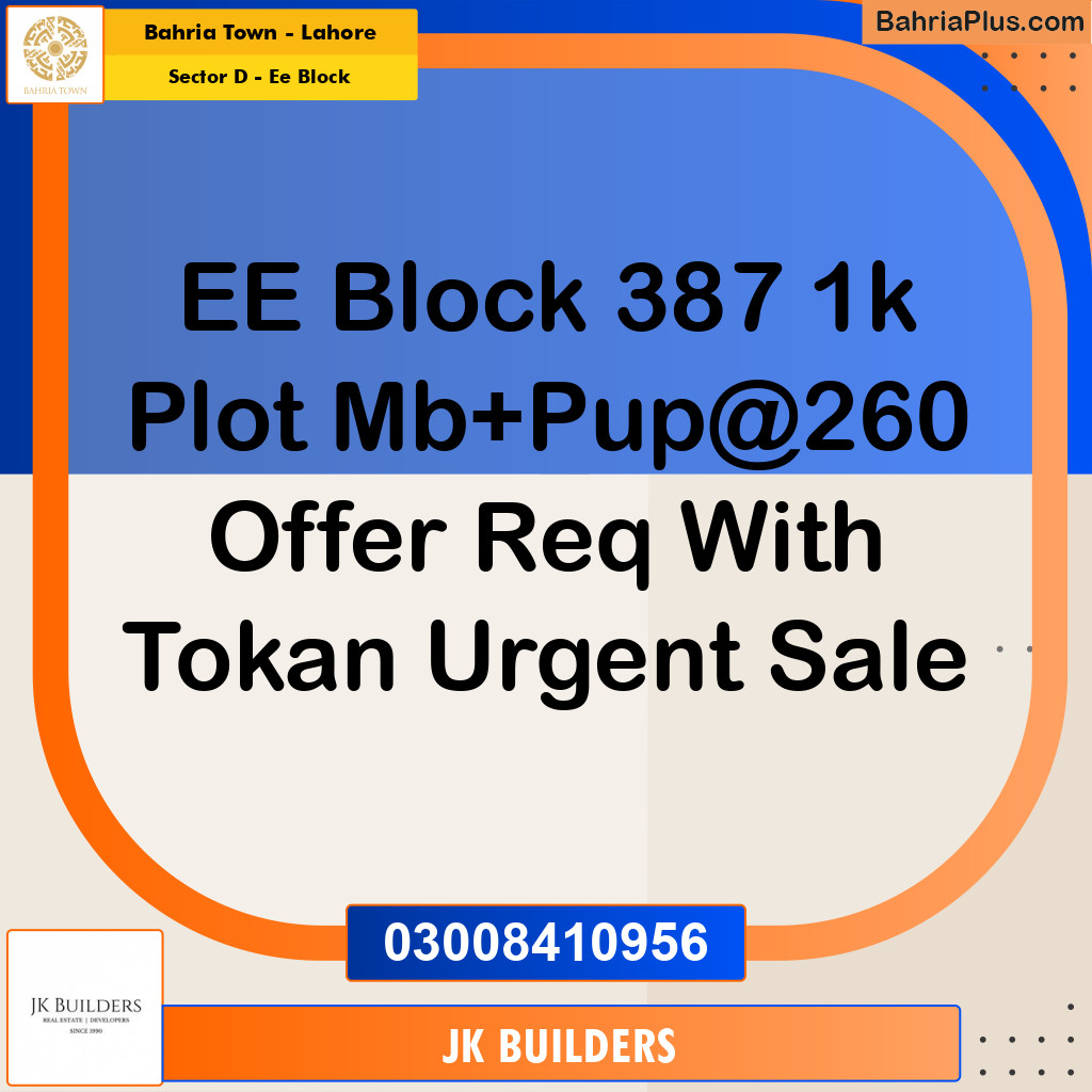 1 Kanal Residential Plot for Sale in Sector D - EE Block -  Bahria Town, Lahore - (BP-329515)