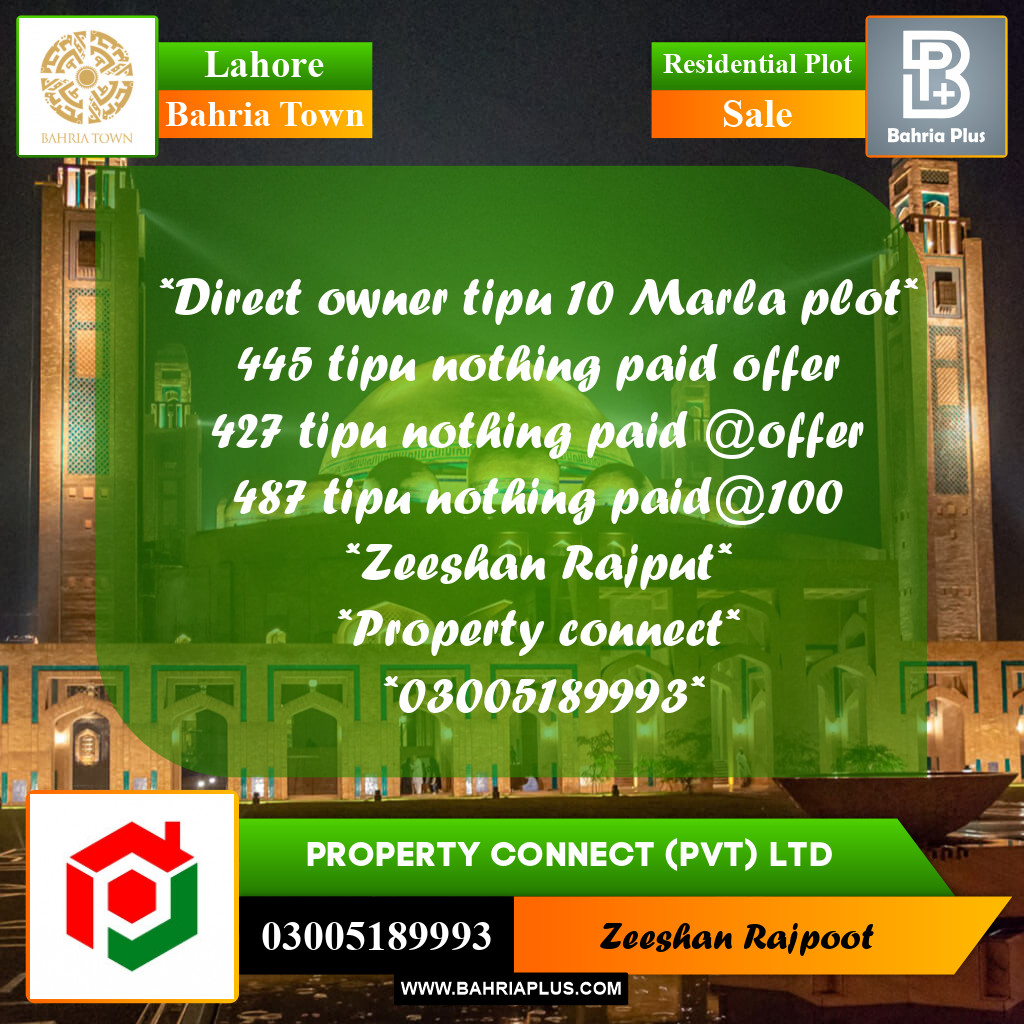 Residential Plot for Sale in Bahria Town, Lahore - (BP-329525)