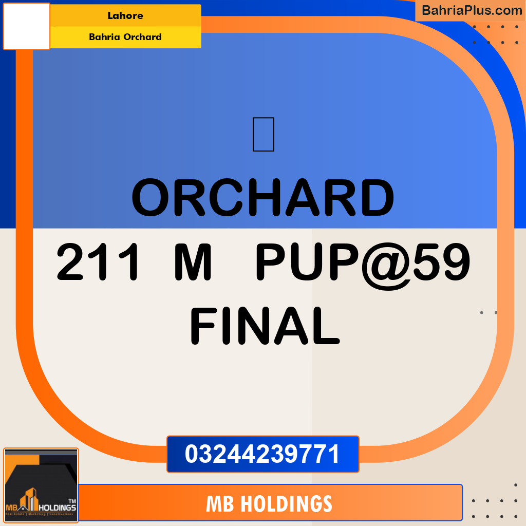 5 Marla Residential Plot for Sale in Bahria Orchard, Lahore - (BP-329585)