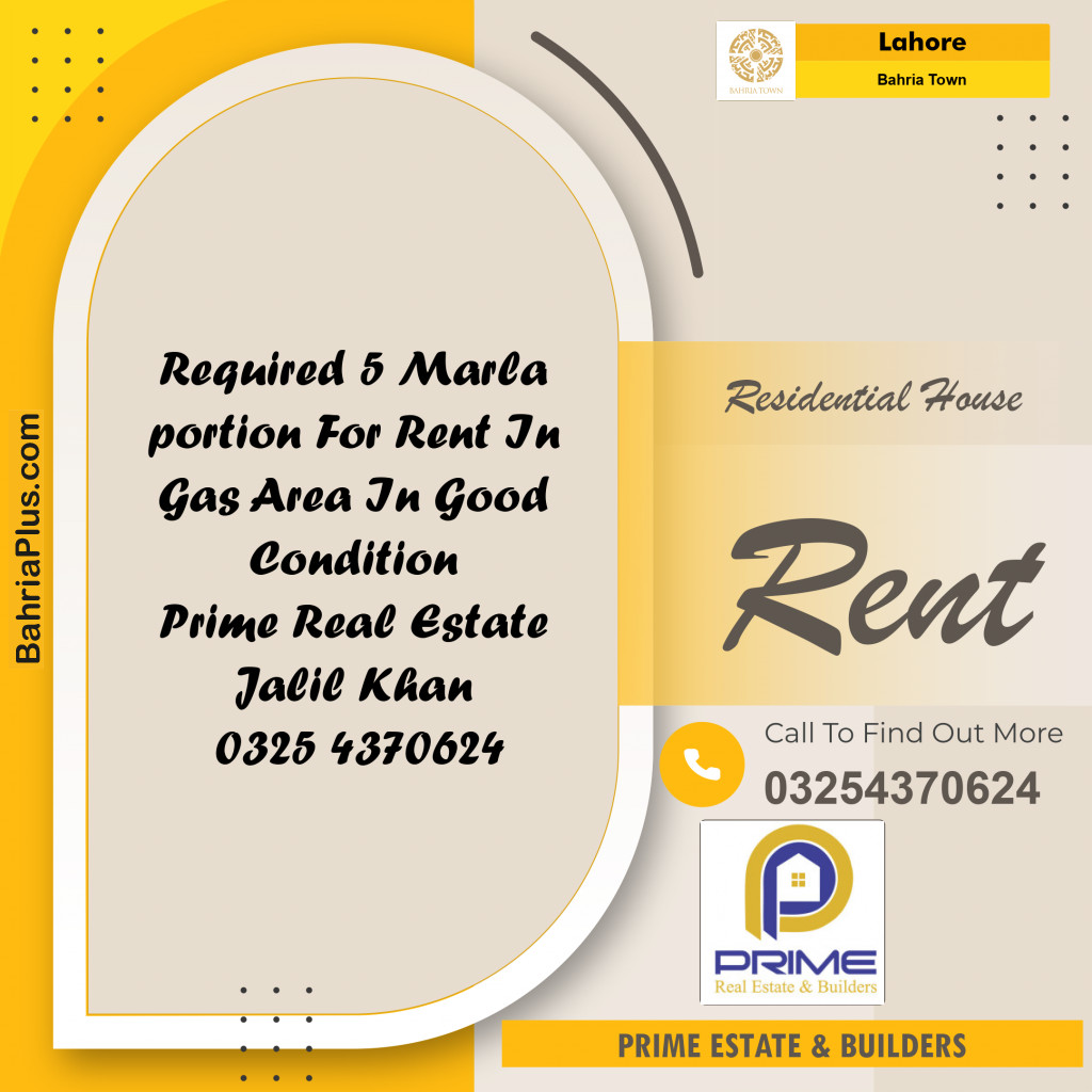5 Marla Residential House for Rent in Bahria Town, Lahore - (BP-329587)