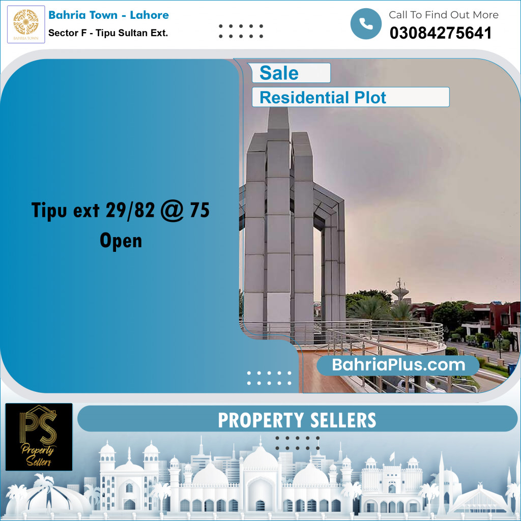 5 Marla Residential Plot for Sale in Sector F - Tipu Sultan Ext. -  Bahria Town, Lahore - (BP-329617)