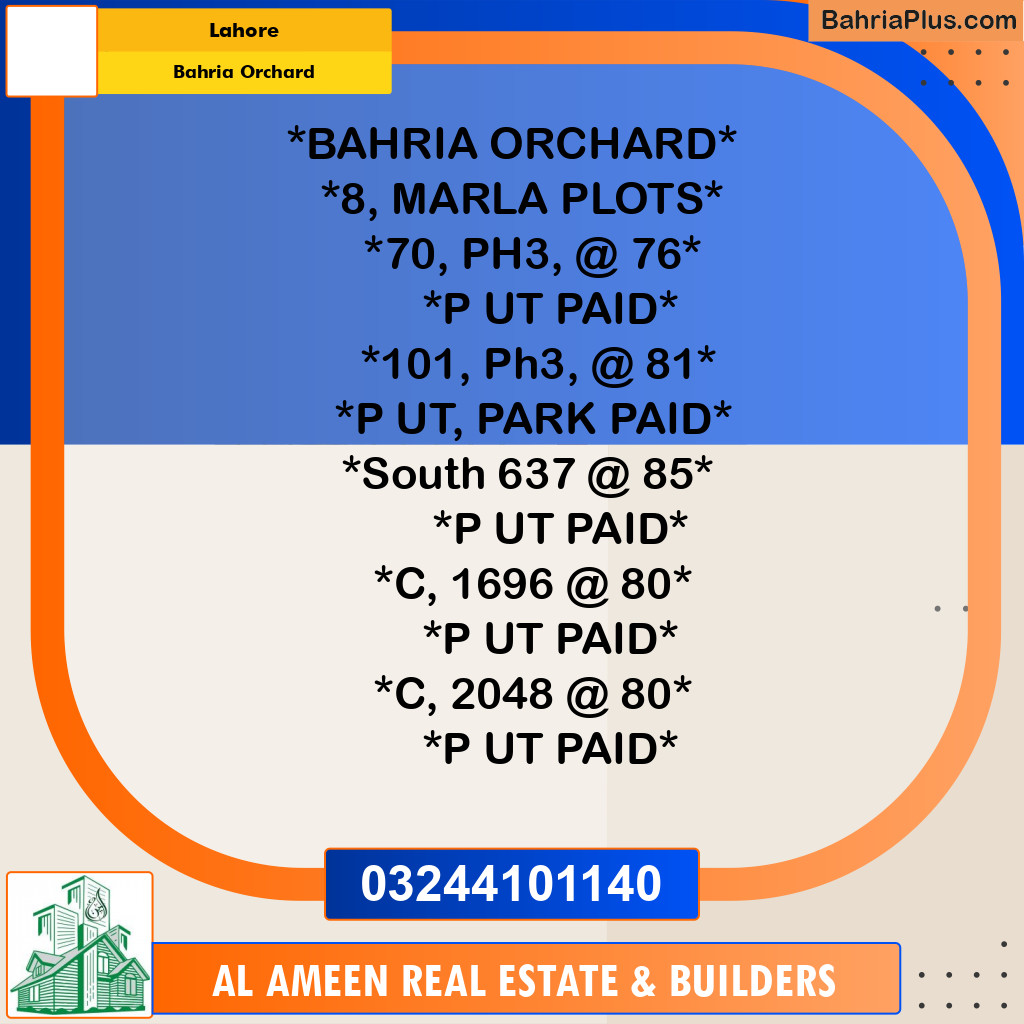 Residential Plot for Sale in Bahria Orchard, Lahore - (BP-329647)