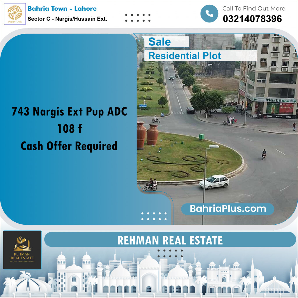 10 Marla Residential Plot for Sale in Sector C - Nargis/Hussain Ext. -  Bahria Town, Lahore - (BP-329675)