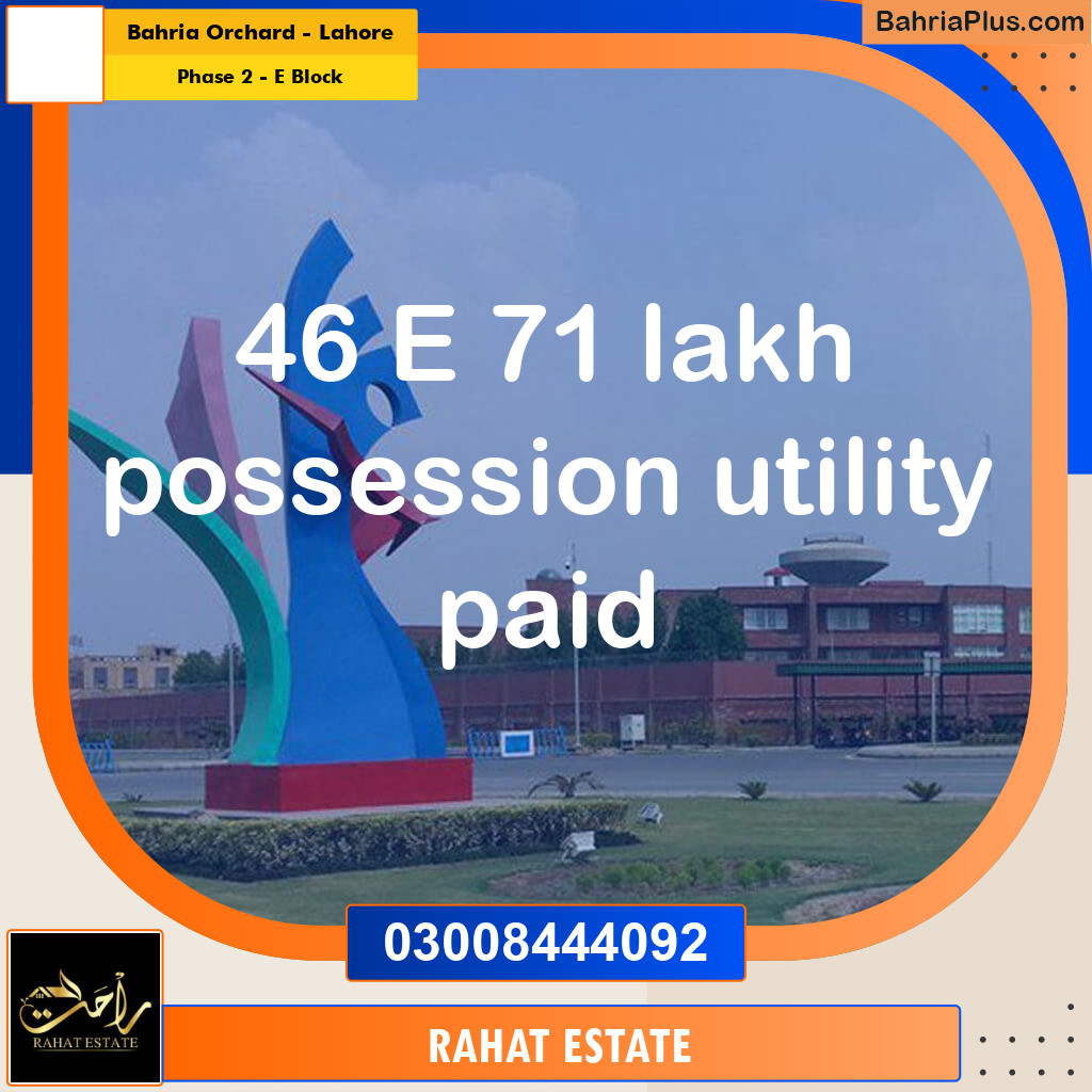 8 Marla Residential Plot for Sale in Phase 2 - E Block -  Bahria Orchard, Lahore - (BP-329722)