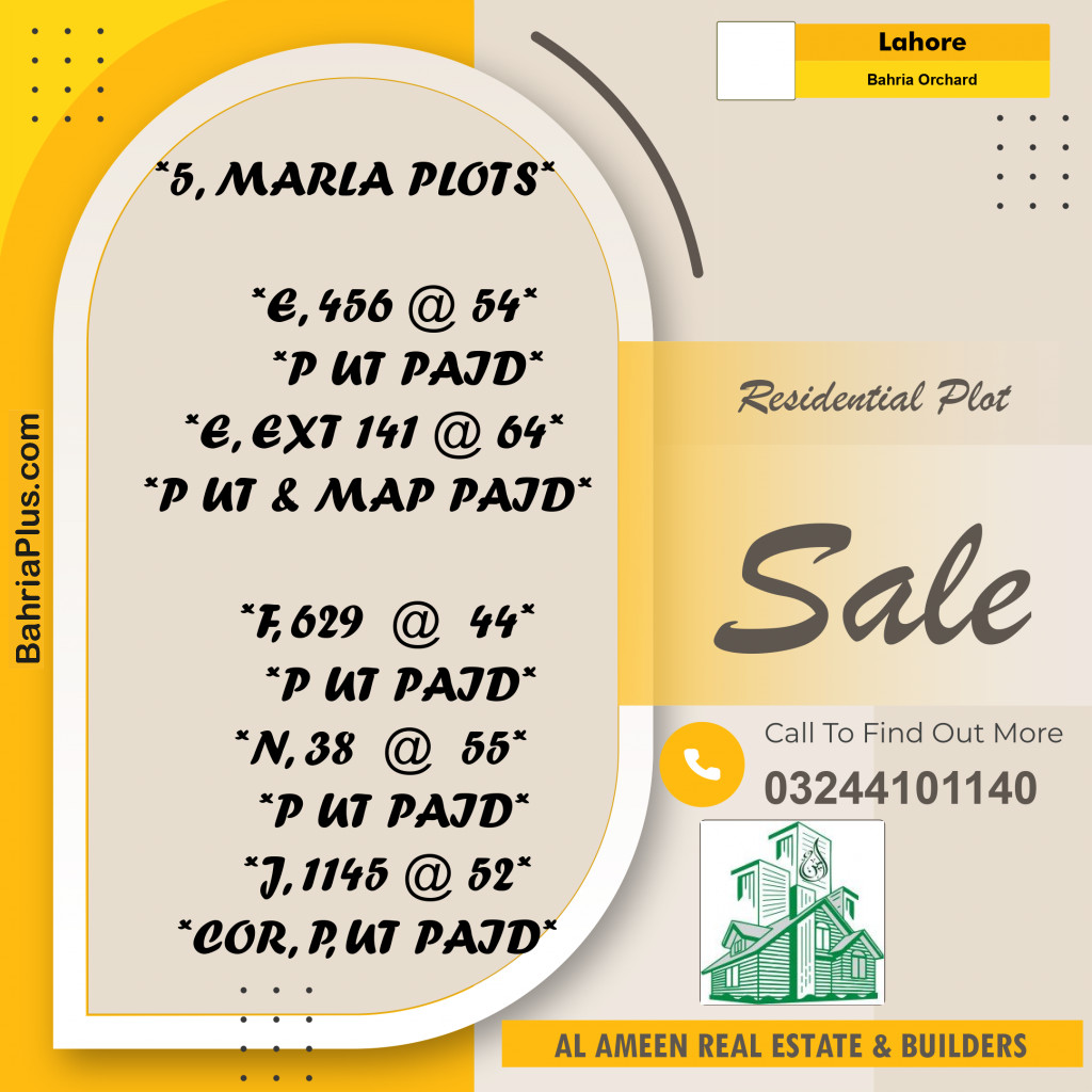 Residential Plot for Sale in Bahria Orchard, Lahore - (BP-329755)