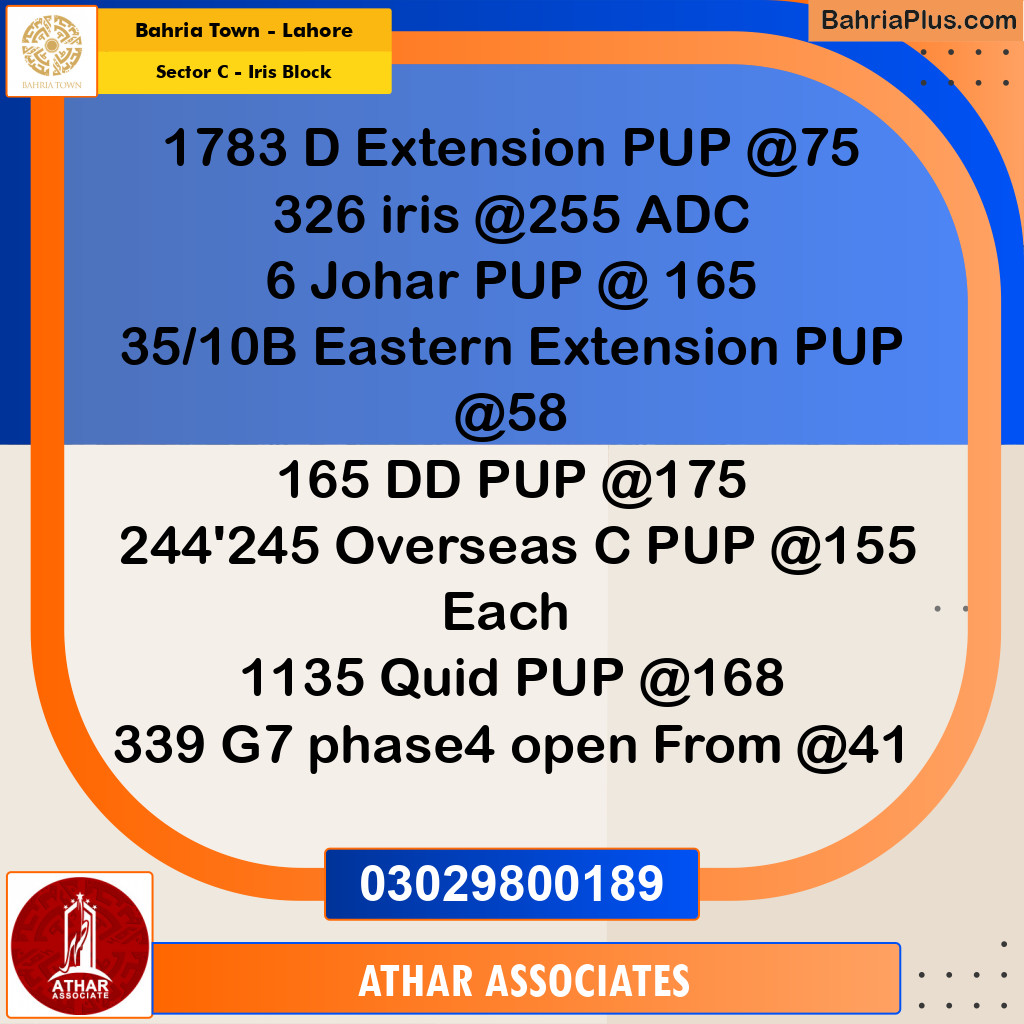 20 Marla Residential Plot for Sale in Sector C - Iris Block -  Bahria Town, Lahore - (BP-329880)