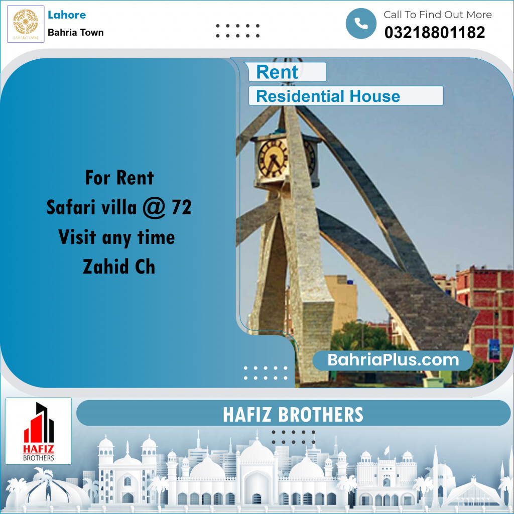 8 Marla Residential House for Rent in Bahria Town, Lahore - (BP-329922)