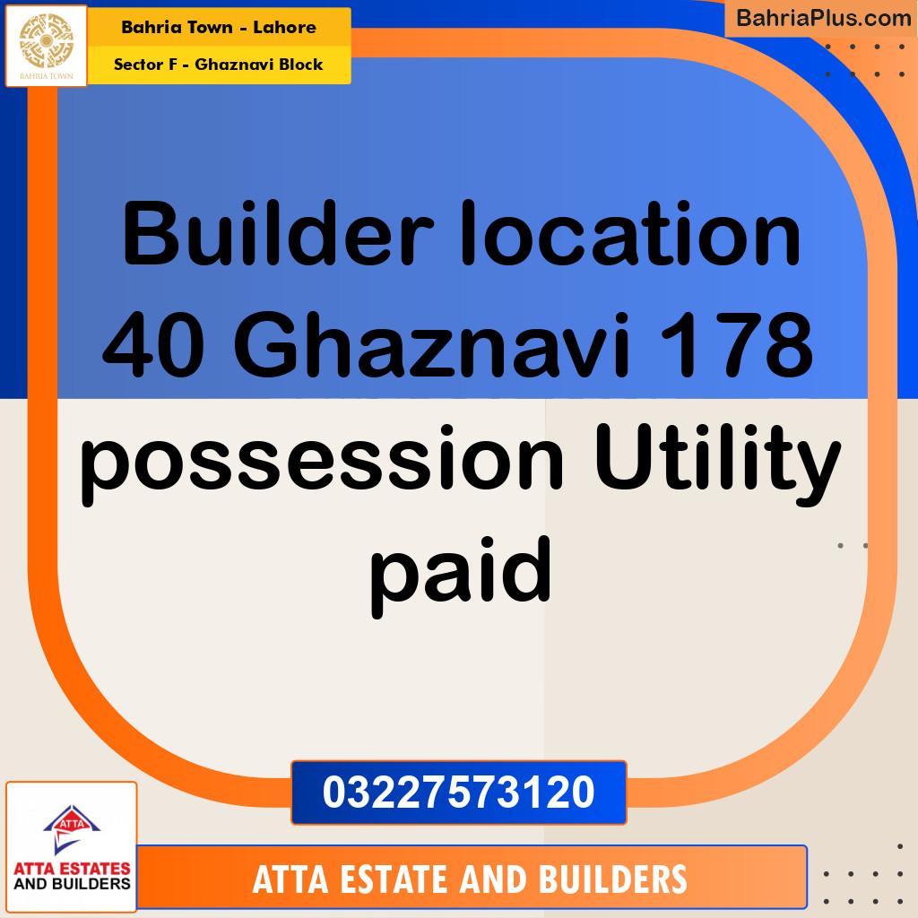 10 Marla Residential Plot for Sale in Sector F - Ghaznavi Block -  Bahria Town, Lahore - (BP-329990)