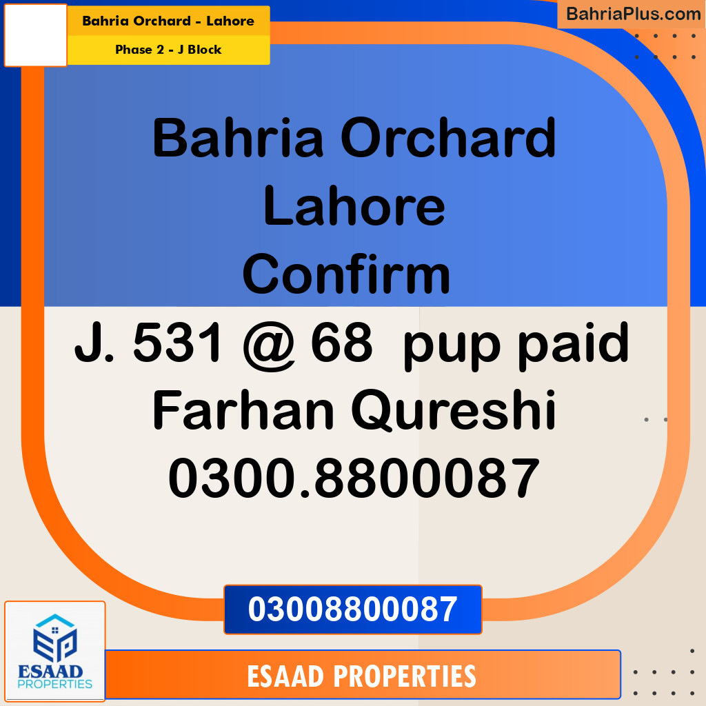 8 Marla Residential Plot for Sale in Phase 2 - J Block -  Bahria Orchard, Lahore - (BP-330025)