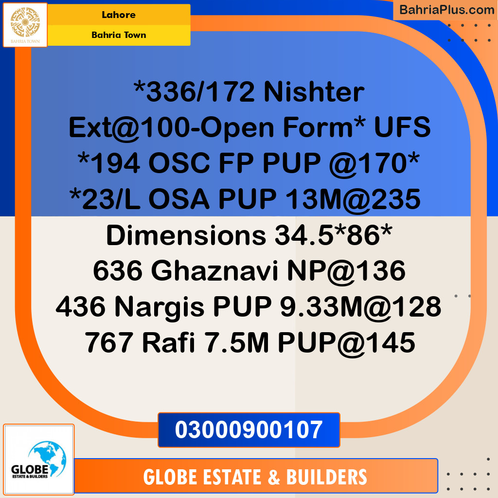 Residential Plot for Sale in Bahria Town, Lahore - (BP-330071)
