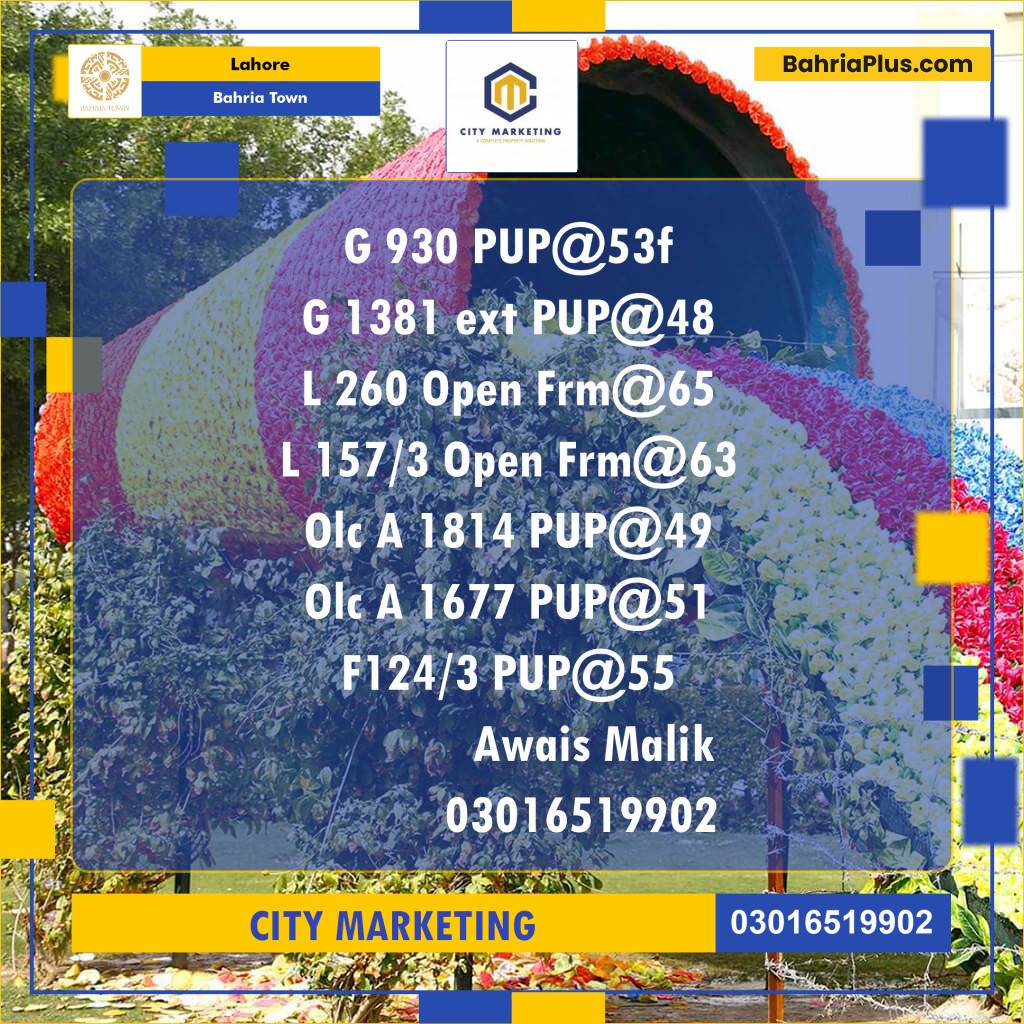 Residential Plot for Sale in Bahria Town, Lahore - (BP-330118)
