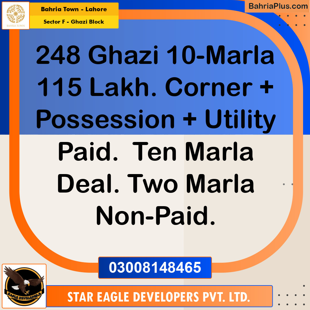12 Marla Residential Plot for Sale in Sector F - Ghazi Block -  Bahria Town, Lahore - (BP-330183)