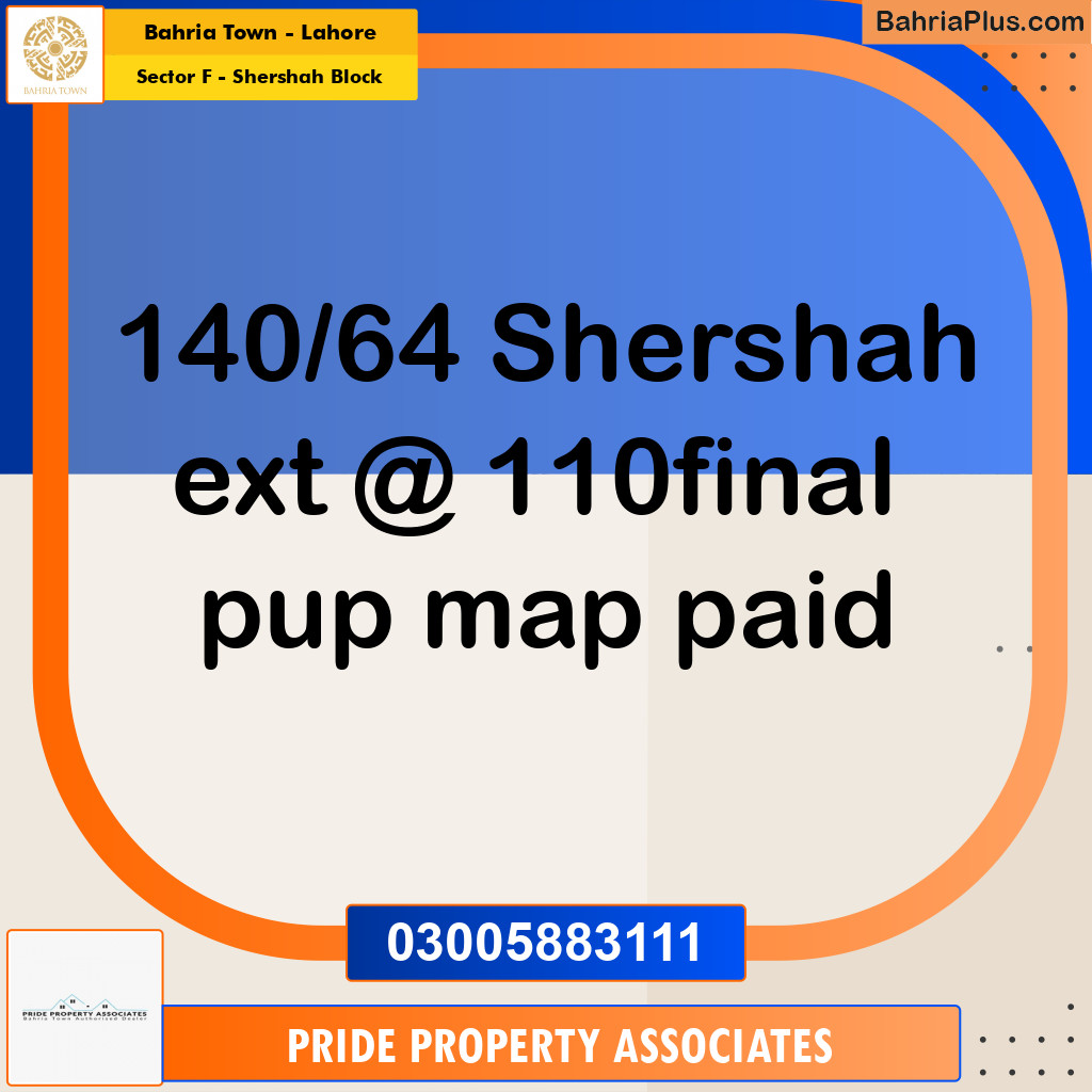 5 Marla Residential Plot for Sale in Sector F - Shershah Block -  Bahria Town, Lahore - (BP-330226)