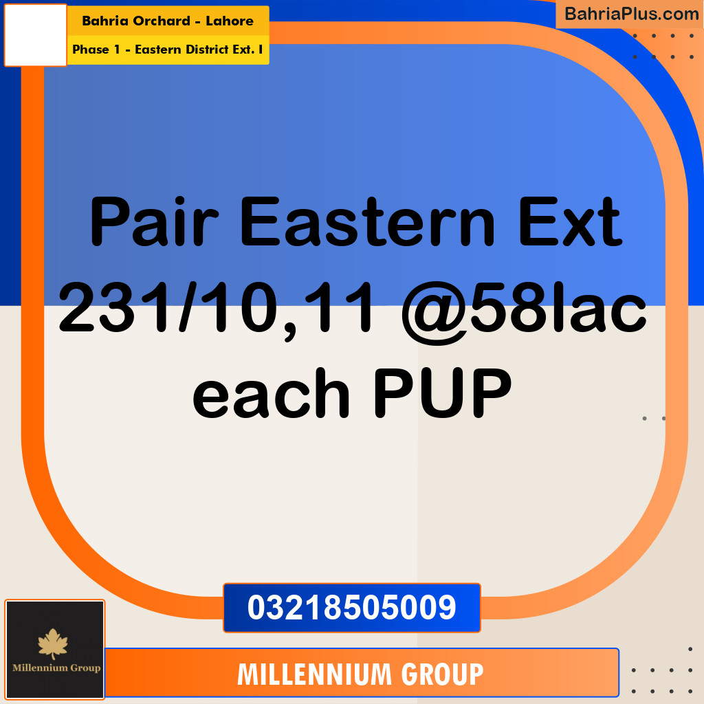 5 Marla Residential Plot for Sale in Phase 1 - Eastern District Ext. I -  Bahria Orchard, Lahore - (BP-330370)