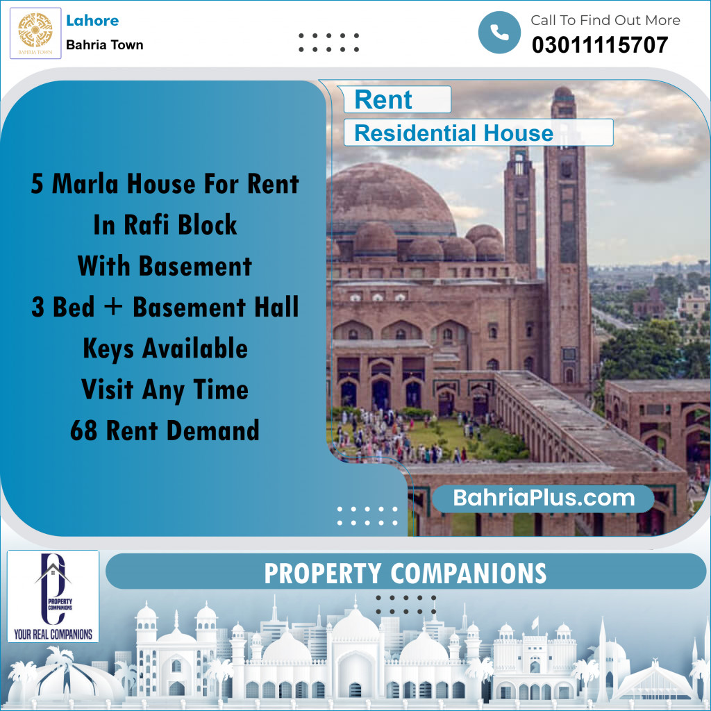 Residential House for Rent in Bahria Town, Lahore - (BP-330391)