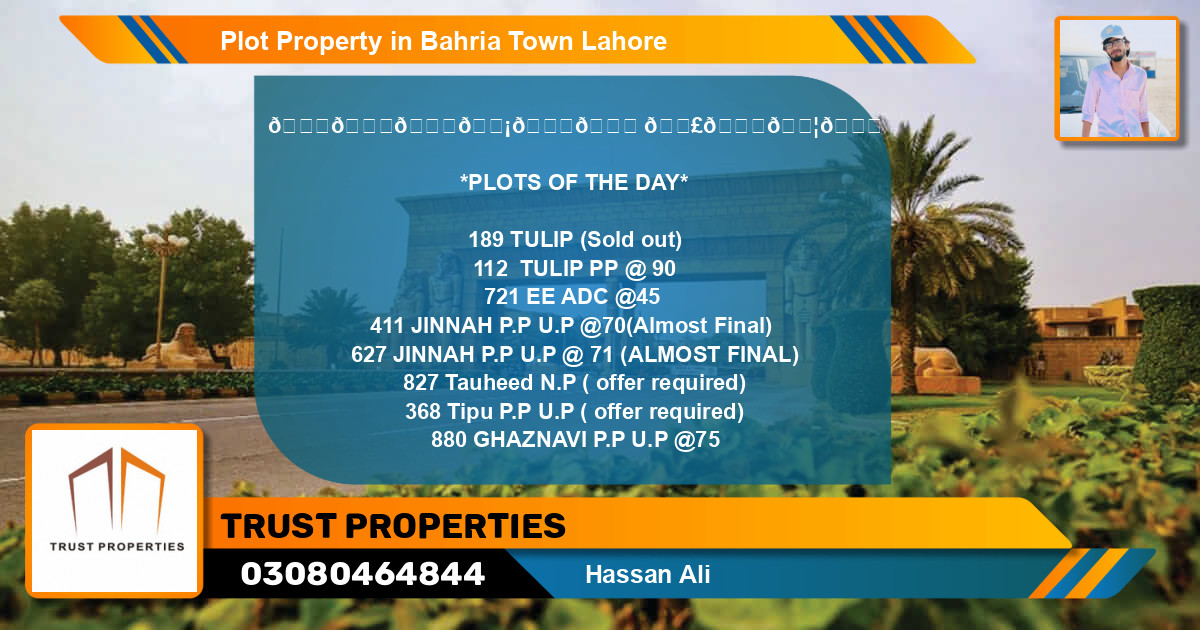 Residential Plot for Sale in Bahria Town, Lahore - (BP-33045)