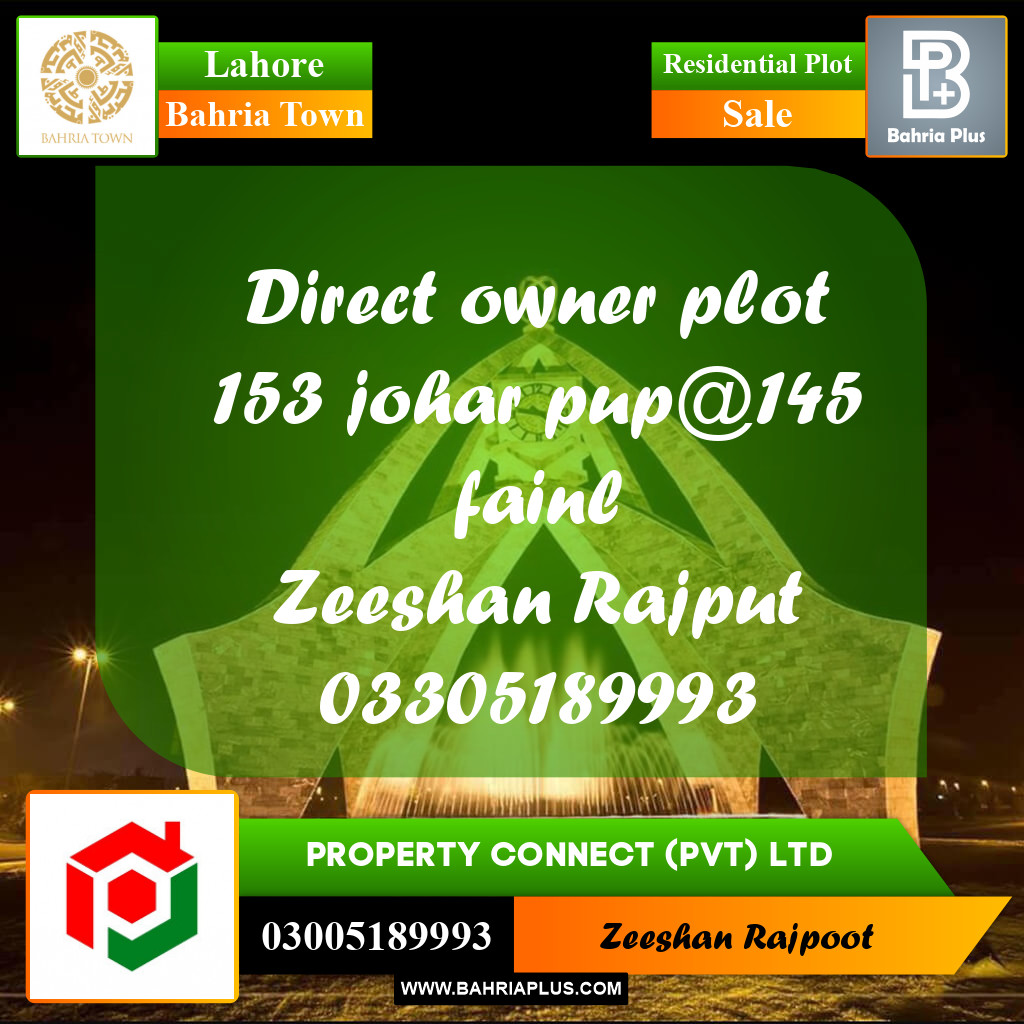 Residential Plot for Sale in Bahria Town, Lahore - (BP-330466)