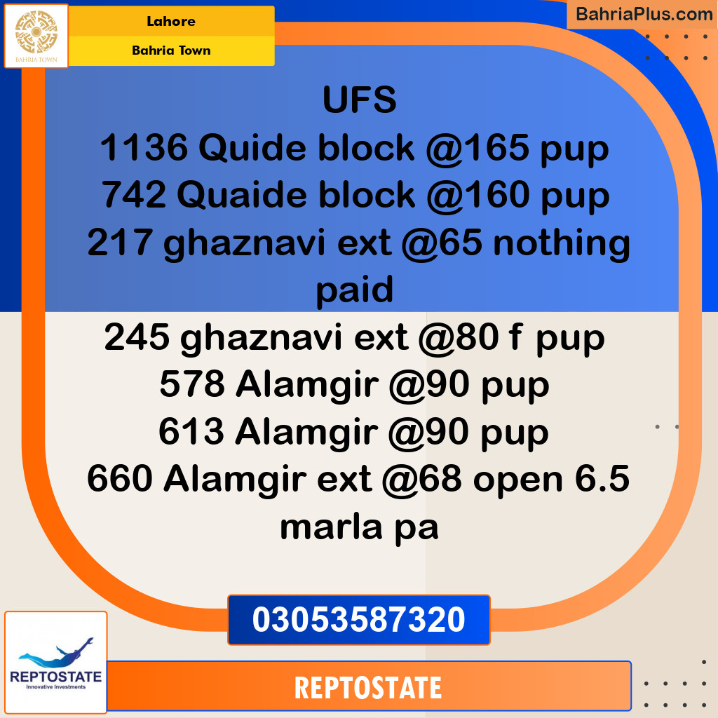 Residential Plot for Sale in Bahria Town, Lahore - (BP-330469)