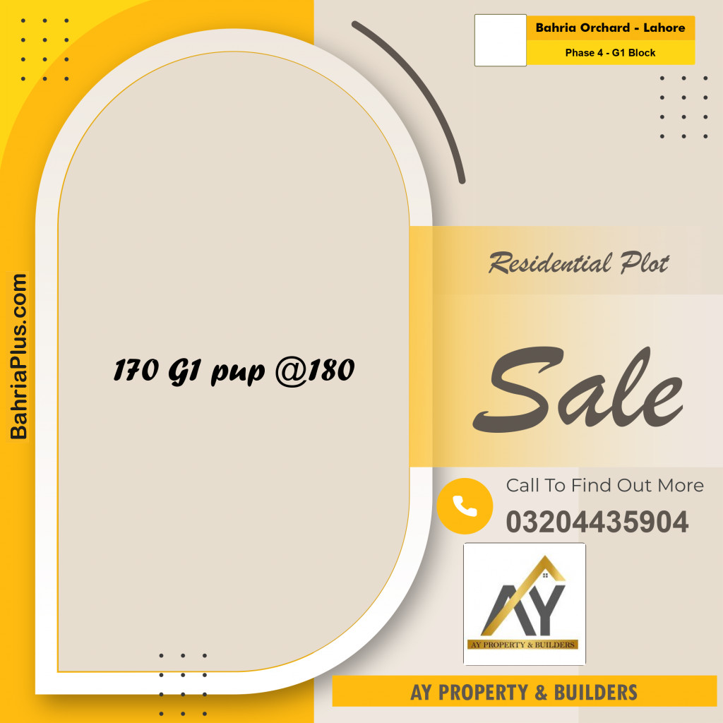 1 Kanal Residential Plot for Sale in Phase 4 - G1 Block -  Bahria Orchard, Lahore - (BP-330477)