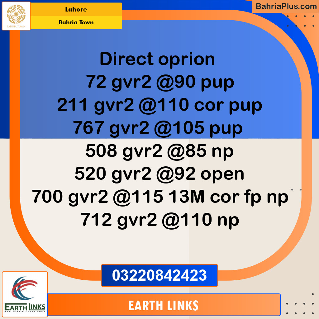 Residential Plot for Sale in Bahria Town, Lahore - (BP-330505)