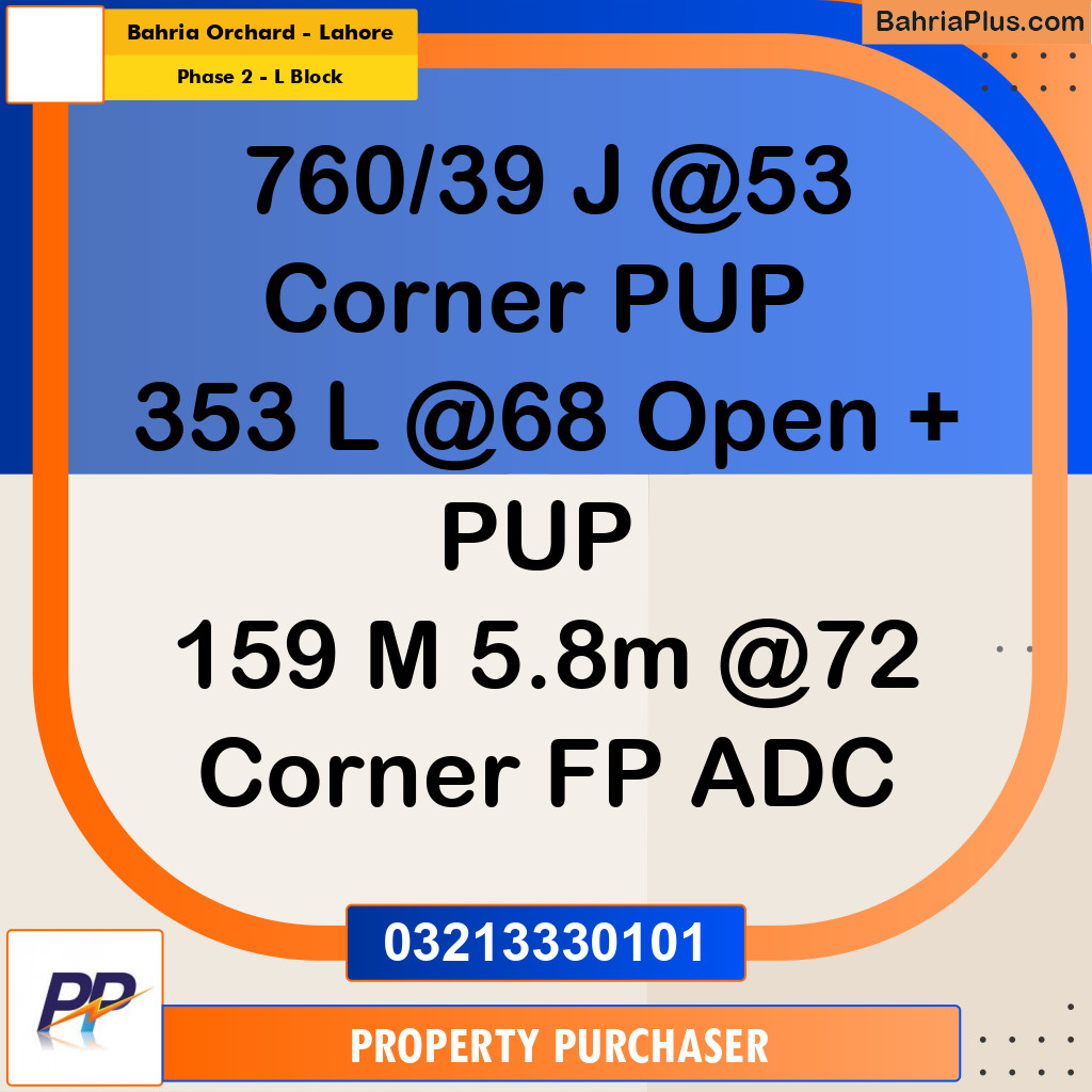 5 Marla Residential Plot for Sale in Phase 2 - L Block -  Bahria Orchard, Lahore - (BP-330541)