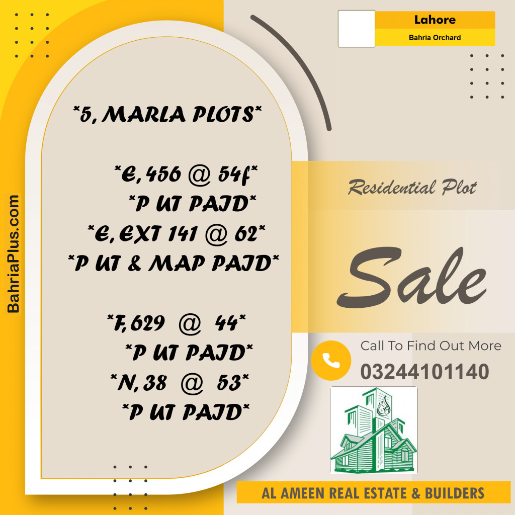 Residential Plot for Sale in Bahria Orchard, Lahore - (BP-330542)