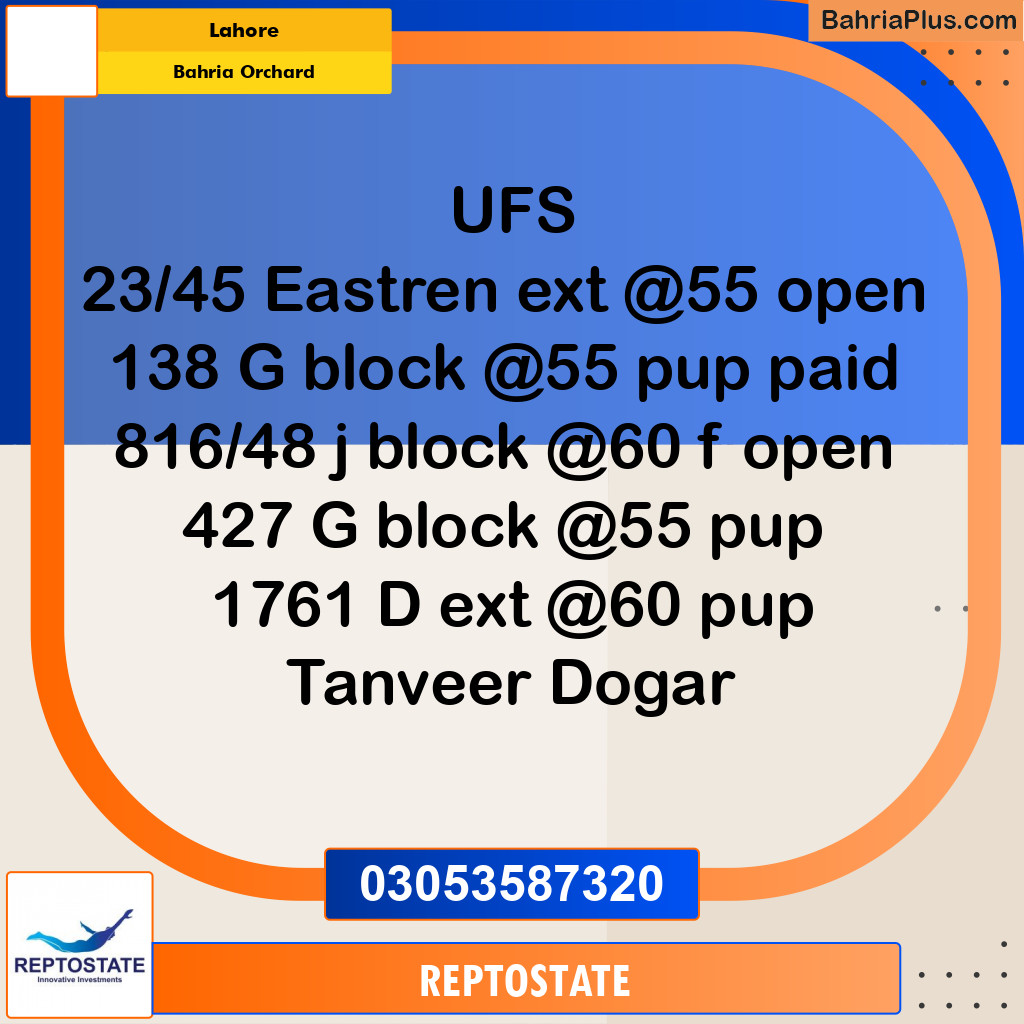 Residential Plot for Sale in Bahria Orchard, Lahore - (BP-330556)
