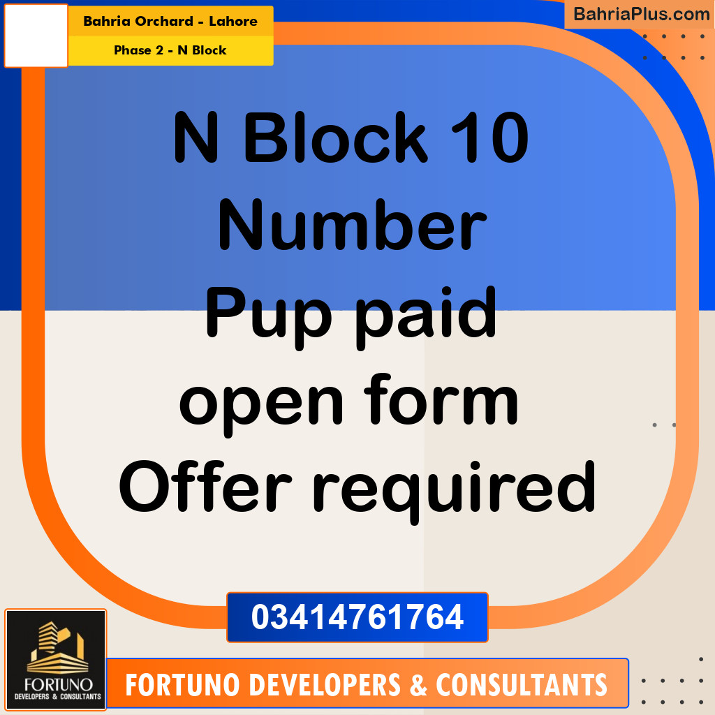 5 Marla Residential Plot for Sale in Phase 2 - N Block -  Bahria Orchard, Lahore - (BP-330564)