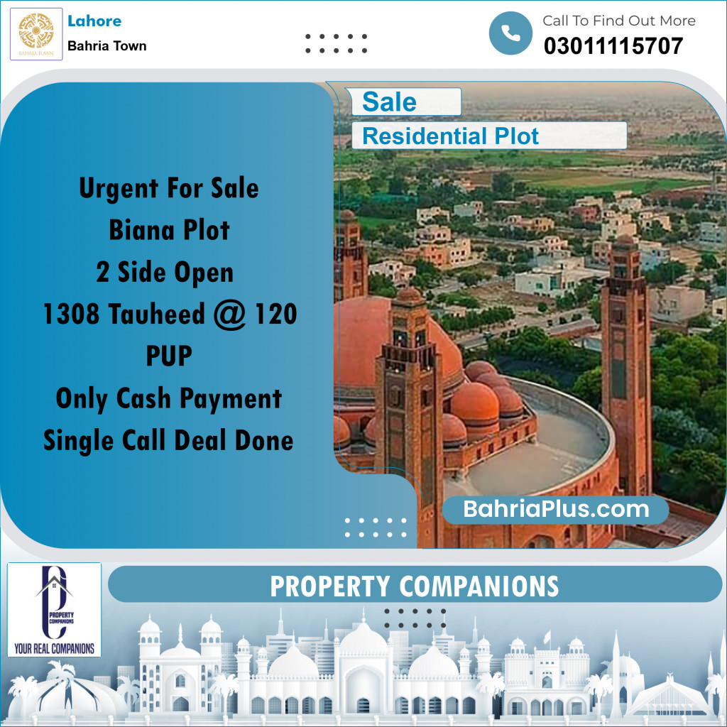 Residential Plot for Sale in Bahria Town, Lahore - (BP-330586)