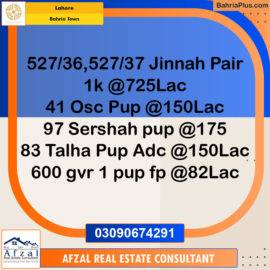Residential Plot for Sale in Bahria Town, Lahore - (BP-330610)