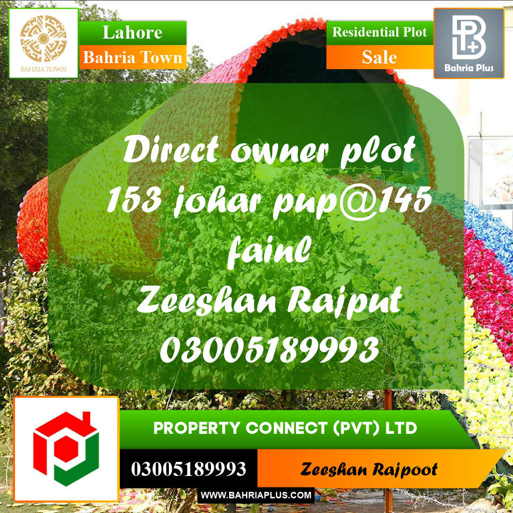 Residential Plot for Sale in Bahria Town, Lahore - (BP-330615)