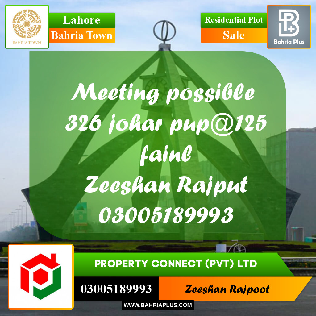 Residential Plot for Sale in Bahria Town, Lahore - (BP-330617)