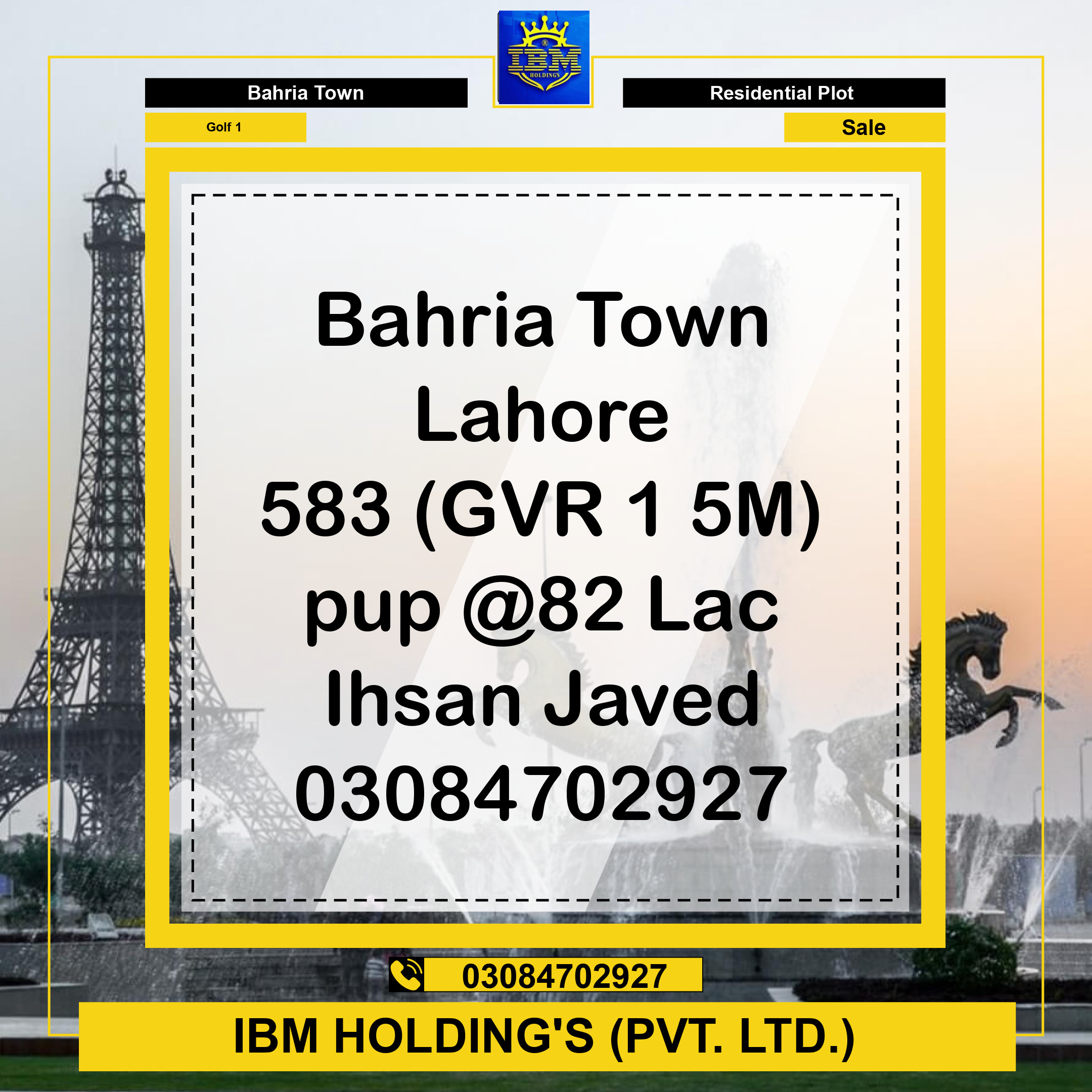 5 Marla Residential Plot for Sale in Golf Phase 1 -  Bahria Town, Lahore - (BP-330624)