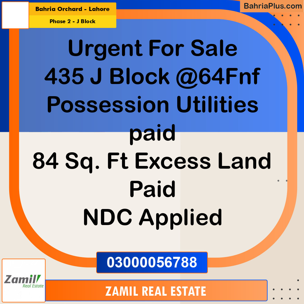 8 Marla Residential Plot for Sale in Phase 2 - J Block -  Bahria Orchard, Lahore - (BP-330692)