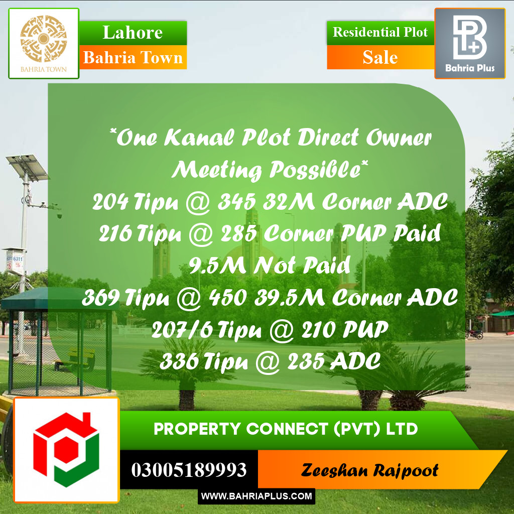 Residential Plot for Sale in Bahria Town, Lahore - (BP-330779)