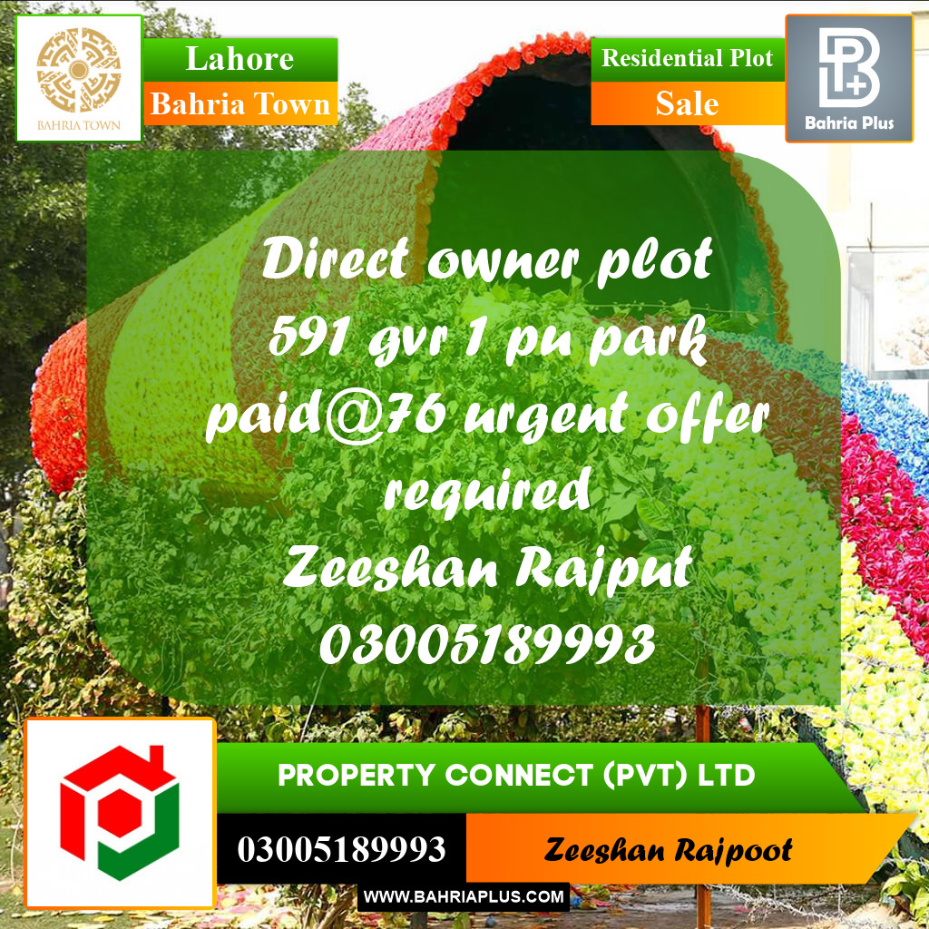 Residential Plot for Sale in Bahria Town, Lahore - (BP-330793)