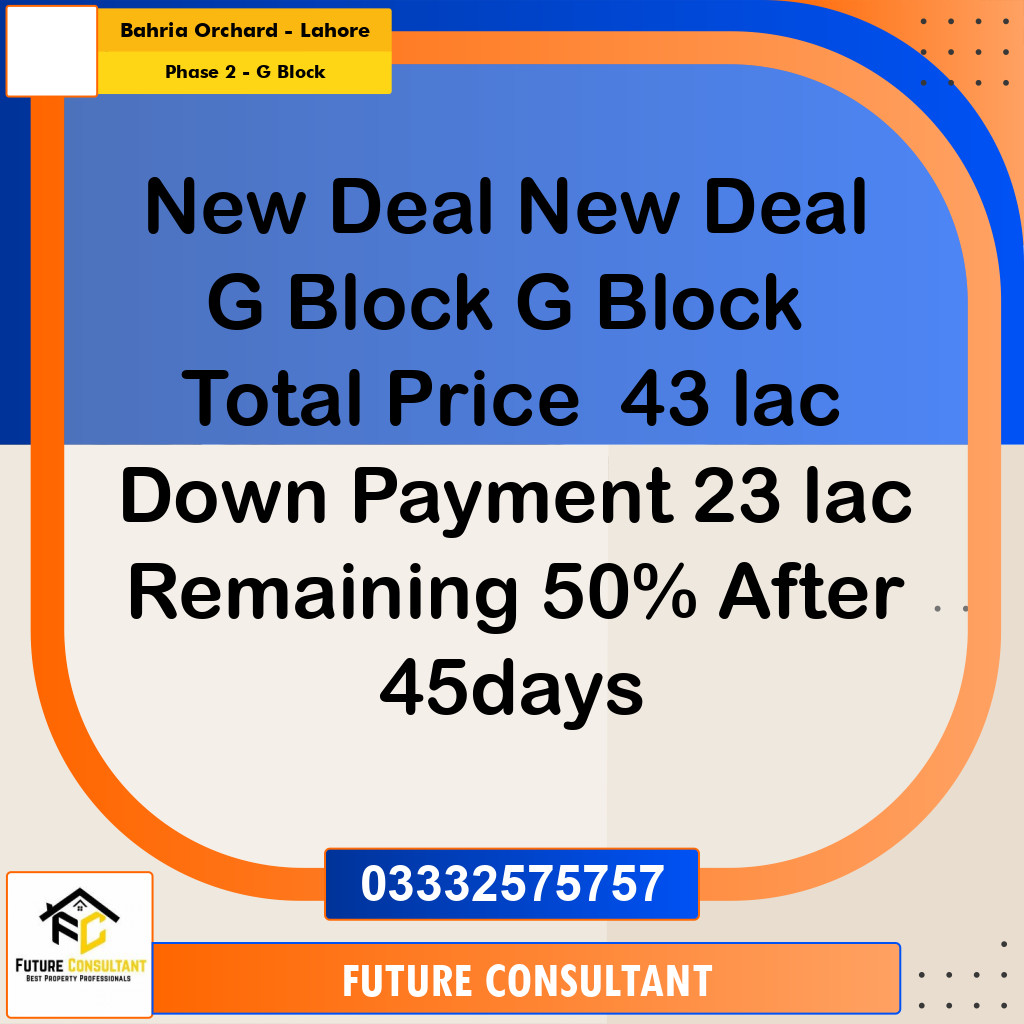 5 Marla Residential Plot for Sale in Phase 2 - G Block -  Bahria Orchard, Lahore - (BP-330959)