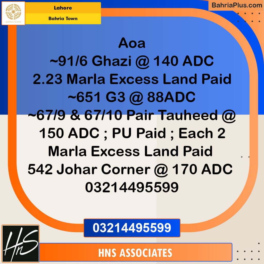 Residential Plot for Sale in Bahria Town, Lahore - (BP-330966)