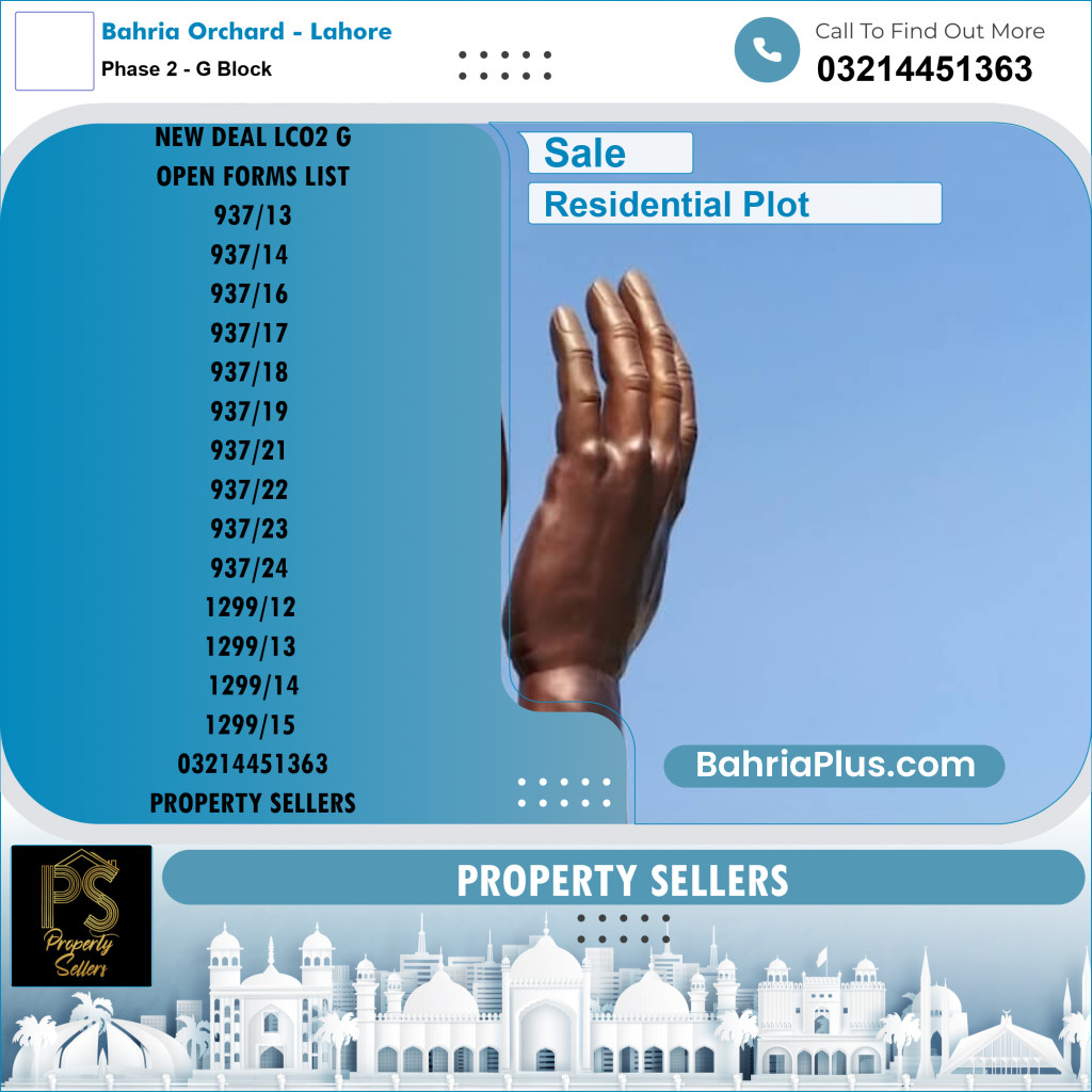 5 Marla Residential Plot for Sale in Phase 2 - G Block -  Bahria Orchard, Lahore - (BP-330976)